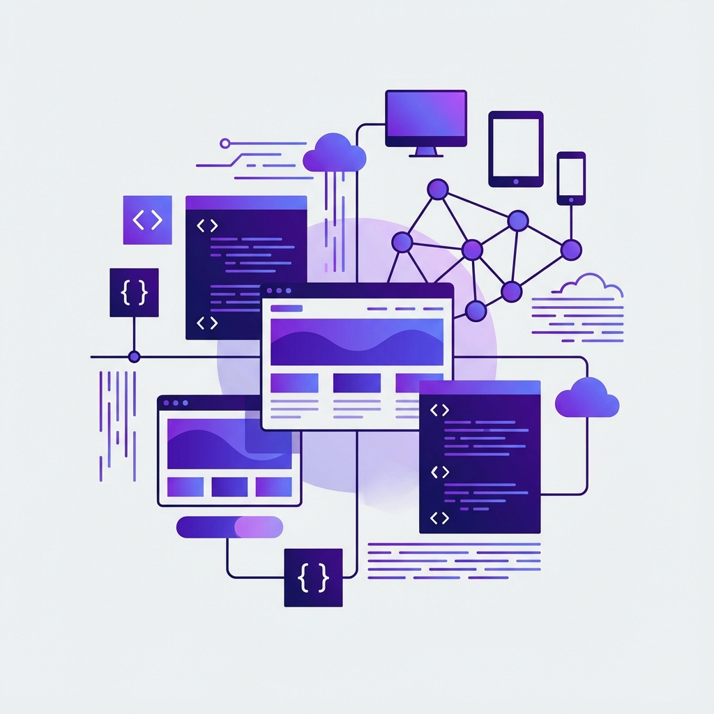 Modern Web Development Solutions Illustration